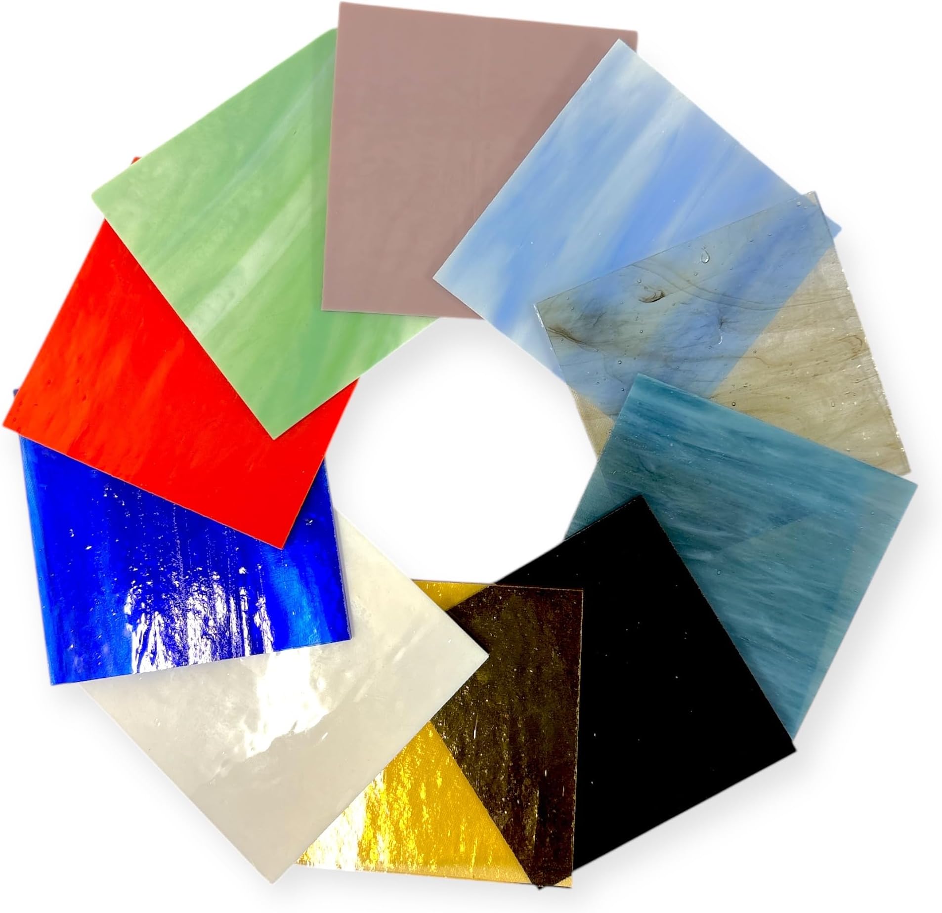 System 96 Assorted Fusible Glass Pack 10 Sheets - COE 96 by Binari Glass Studio