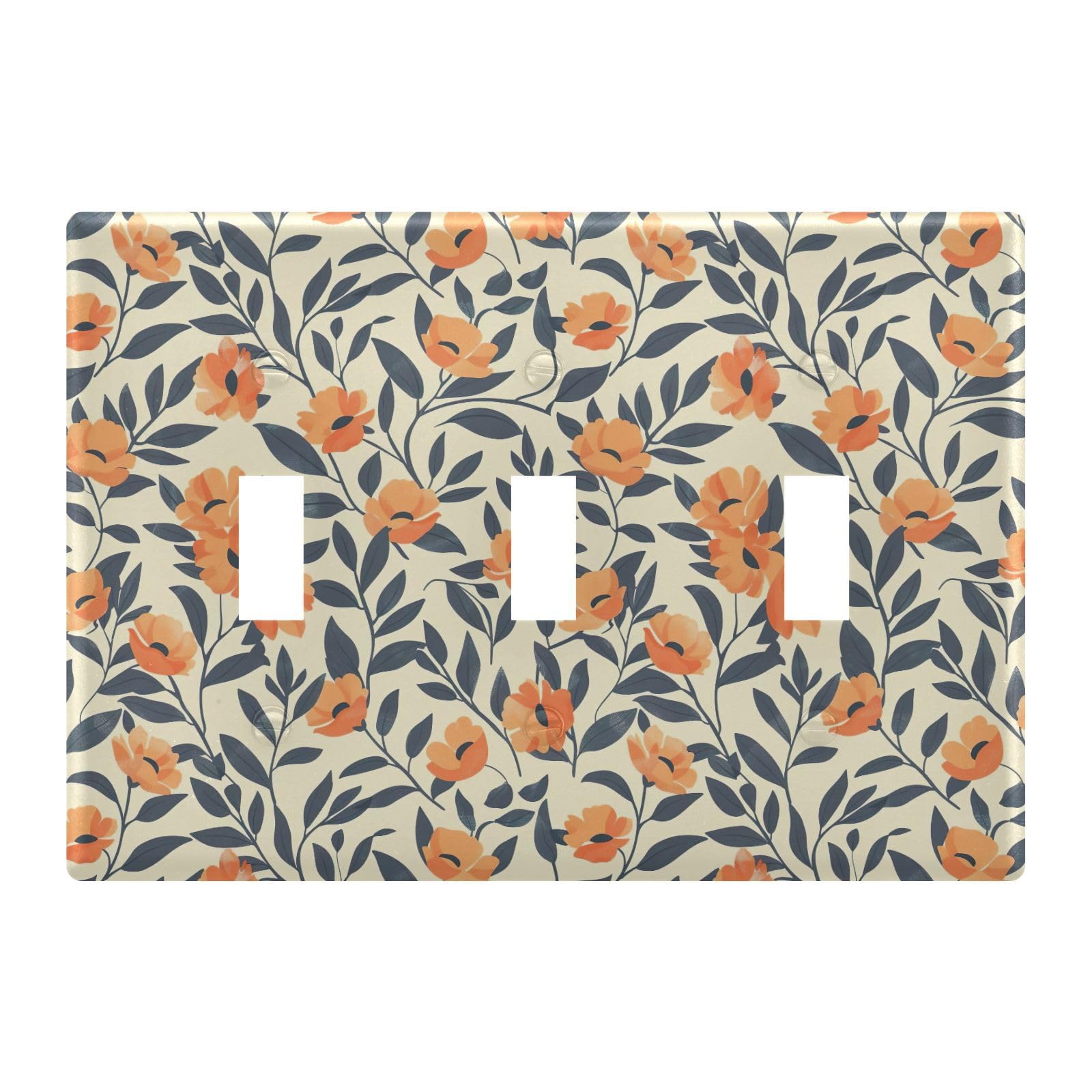 Light Switch Cover Yellow Flowers Floral Spring Wall Plates for Electrical Outlets 3 Gang 202b5341