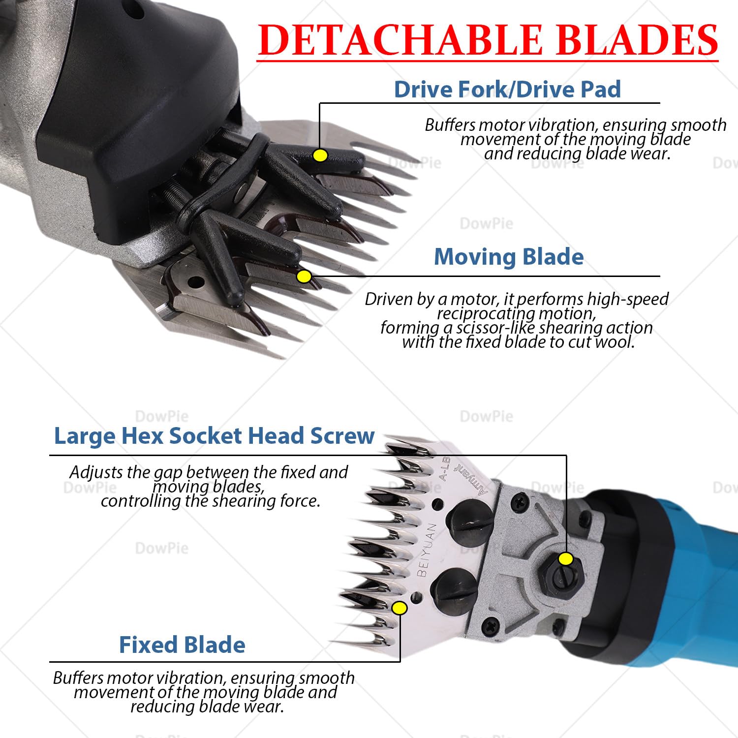 Esquiladoras y cortapelos Profesionales de Alta Resistencia para ovejas, 6 Niveles de Velocidad Ajustables, Potente Motor de 690 W, para la mayoría de los Animales de Pelaje Grueso. Black-220v