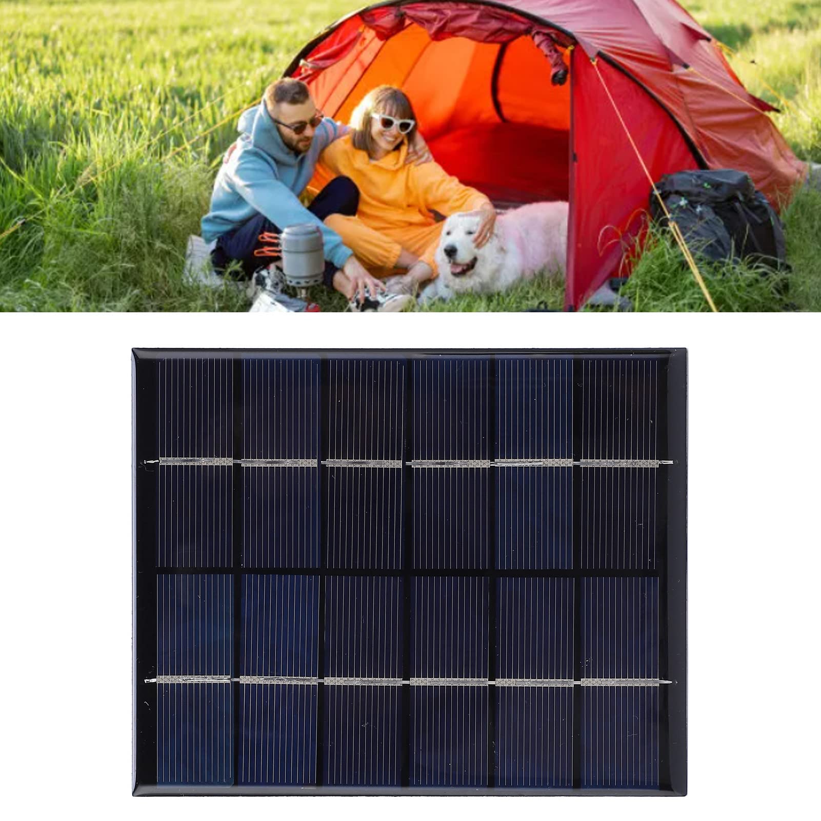 Socobeta Mini Panneau Solaire, 2W 6V Chargeur d'énergie Solaire à économie d'énergie Silicium monocristallin pour téléphone Portable pour lumière LED