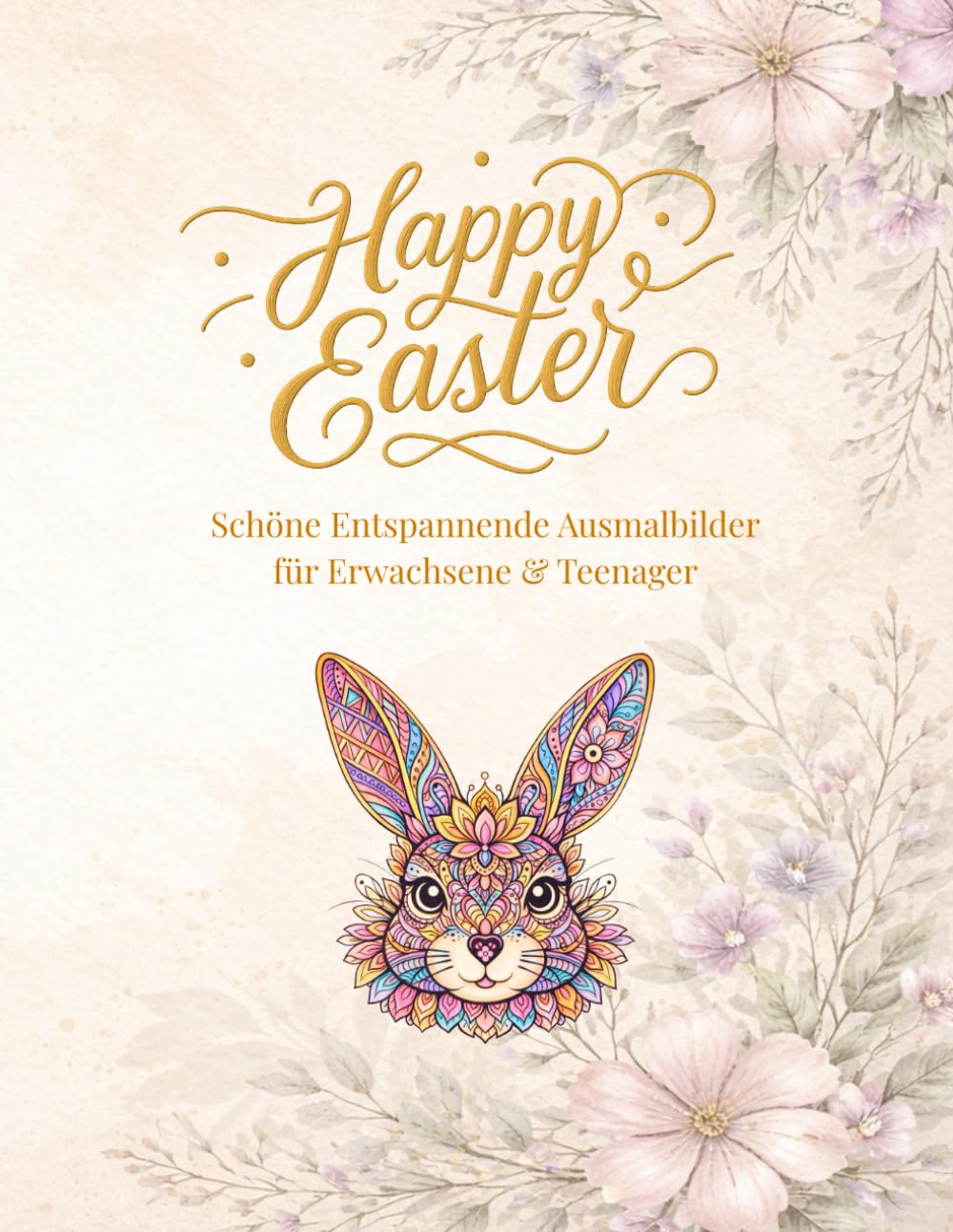Happy Easter: Schöne Entspannende Ausmalbilder für Erwachsene & Teenager