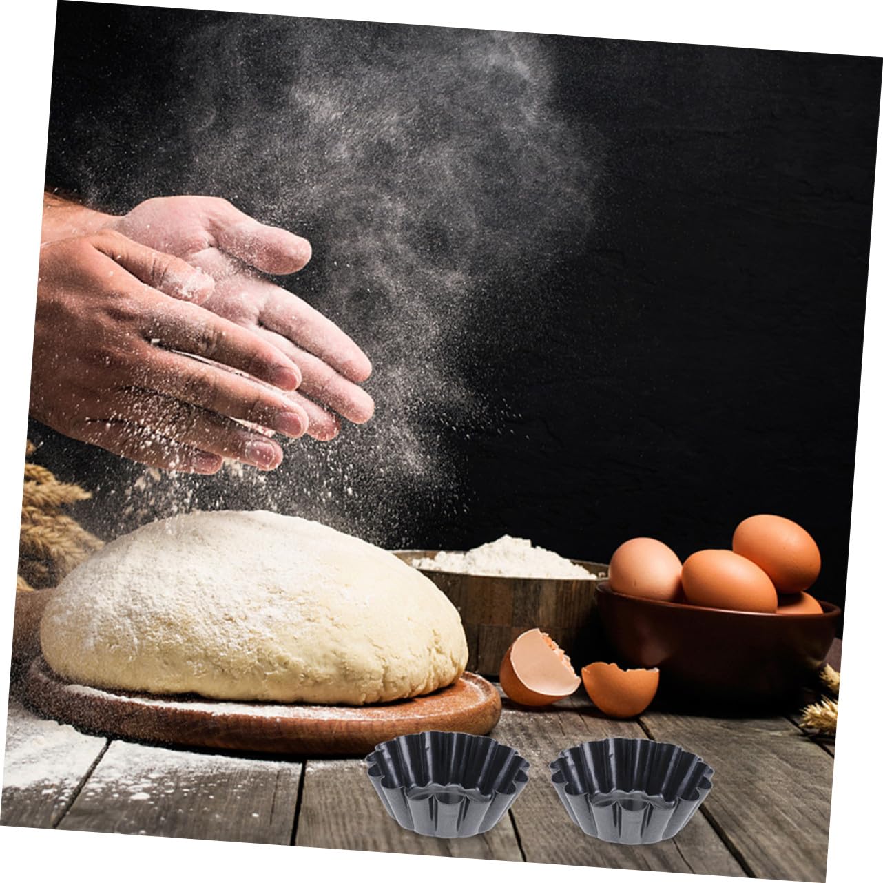 15 piezas Molde para Tartaletas de Huevo de Acero al Carbono de Antiadherente Resistente Gran Conductividad Térmica Accesorio de Repostería Multifunción para Cupcakes y Tartas