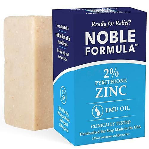 Pastilla de jabón de aceite de argán de Noble Formula que contiene 2 % de piritionato de zinc (ZnP), 3.25 onzas
