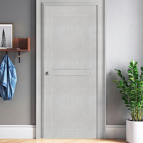 Miniatura 8 de Heroad Papel tapiz de madera gris y plateado, papel de contacto de madera gris, papel tapiz de madera extraíble, grueso con textura para armarios de