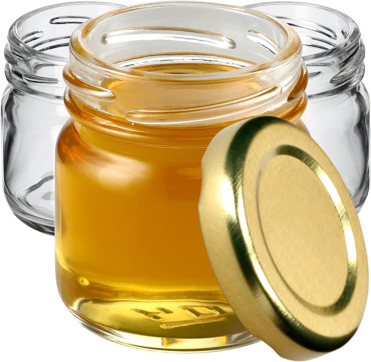 120 Barattoli in Vetro 40ml con Tappi Oro | Vasetti Ermetici per Miele, Spezie, Confetture, Bomboniere | Mini Contenitori Riutilizzabili e Lavabili | Set da 120 Pezzi