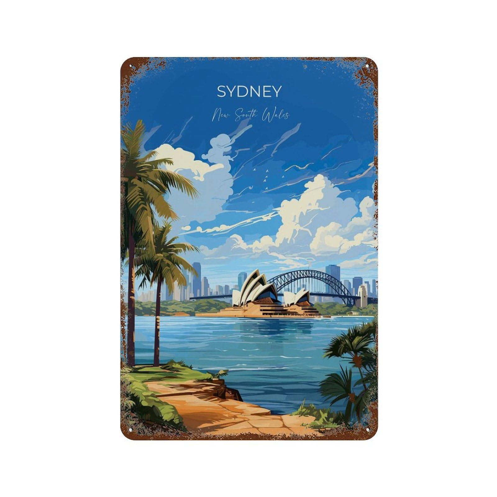 xiaoxiaoshen Sydney Travel of New South Wales Australia Lovers Gift (3) Wall Decor Art Metal Tin Poster Modern Home Decor Art Home Bar Shop Decorations Vintage Sign 30x20cm