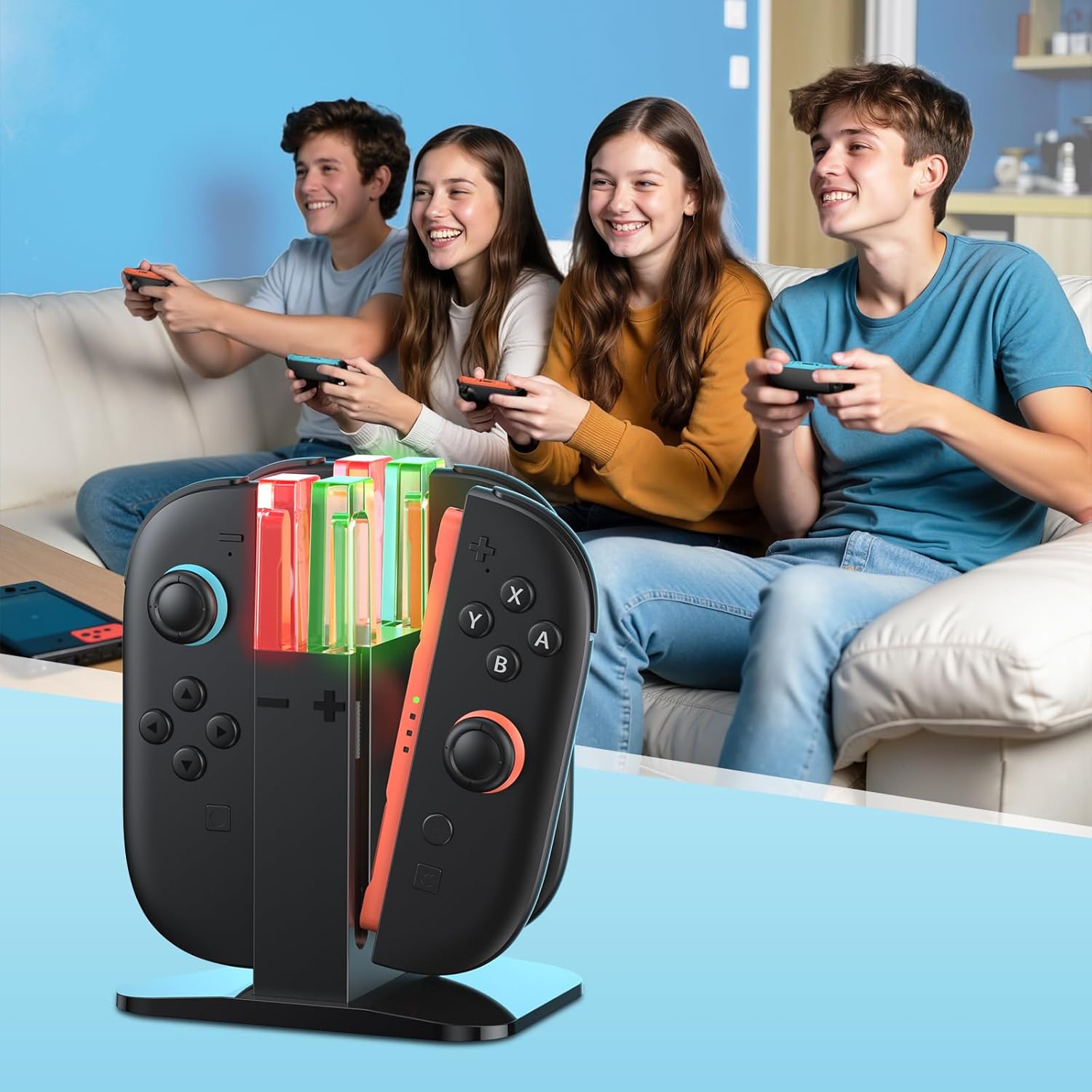 KINWIN Charging Dock for Nintendo Switch 2 (2025) Joypad Controllers, NS2 Joypads Charging Station with Lamppost LED Indication, Magnetic Charger Stand with a USB Type-C Charging Cable - Image 7