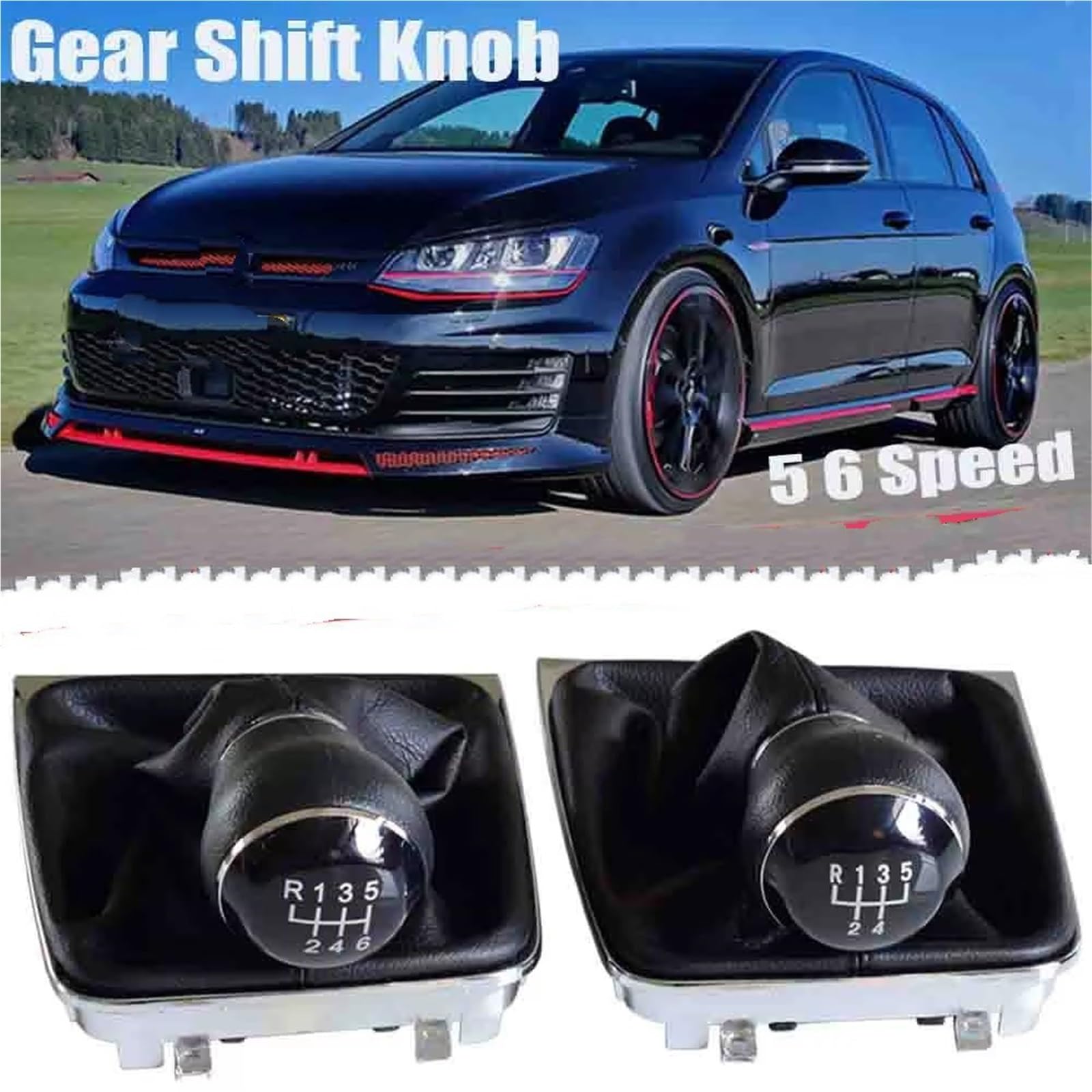 Wymiana gałki zmiany biegów samochodu do VW do Golf 7 MK7 2013 2014 2015-2017 samochód 5 6-biegowa gałka zmiany biegów MT kij piłka ręczna kompletny komin gałka zmiany biegów do bagażnika 5 prędkości