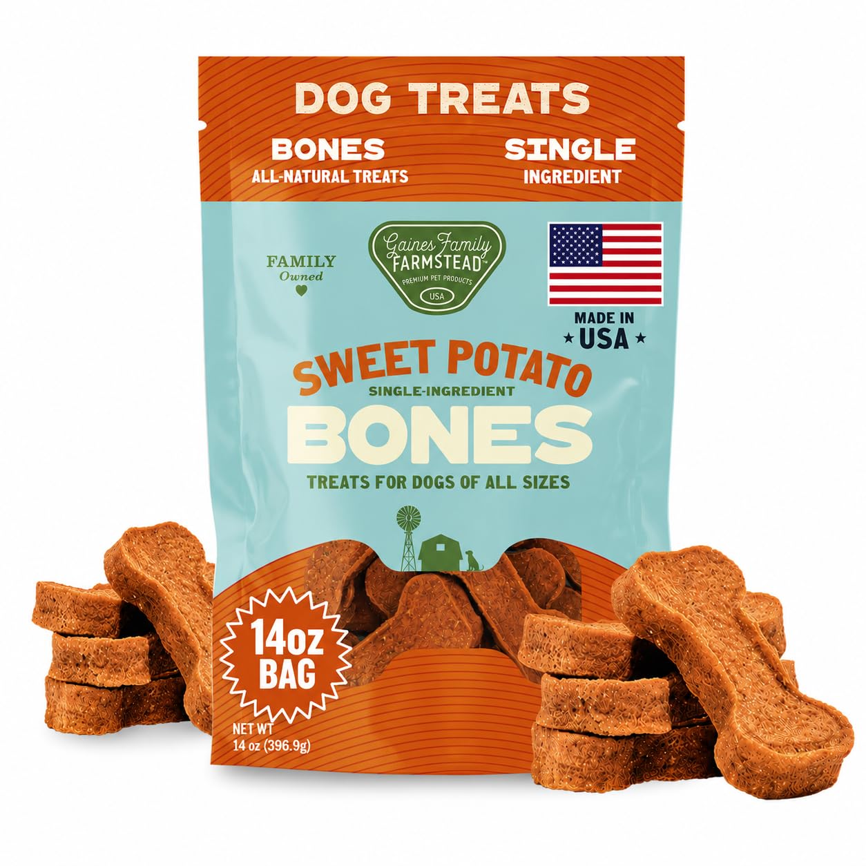 Gaines Family Farmstead Sweet Potato Dog Bones