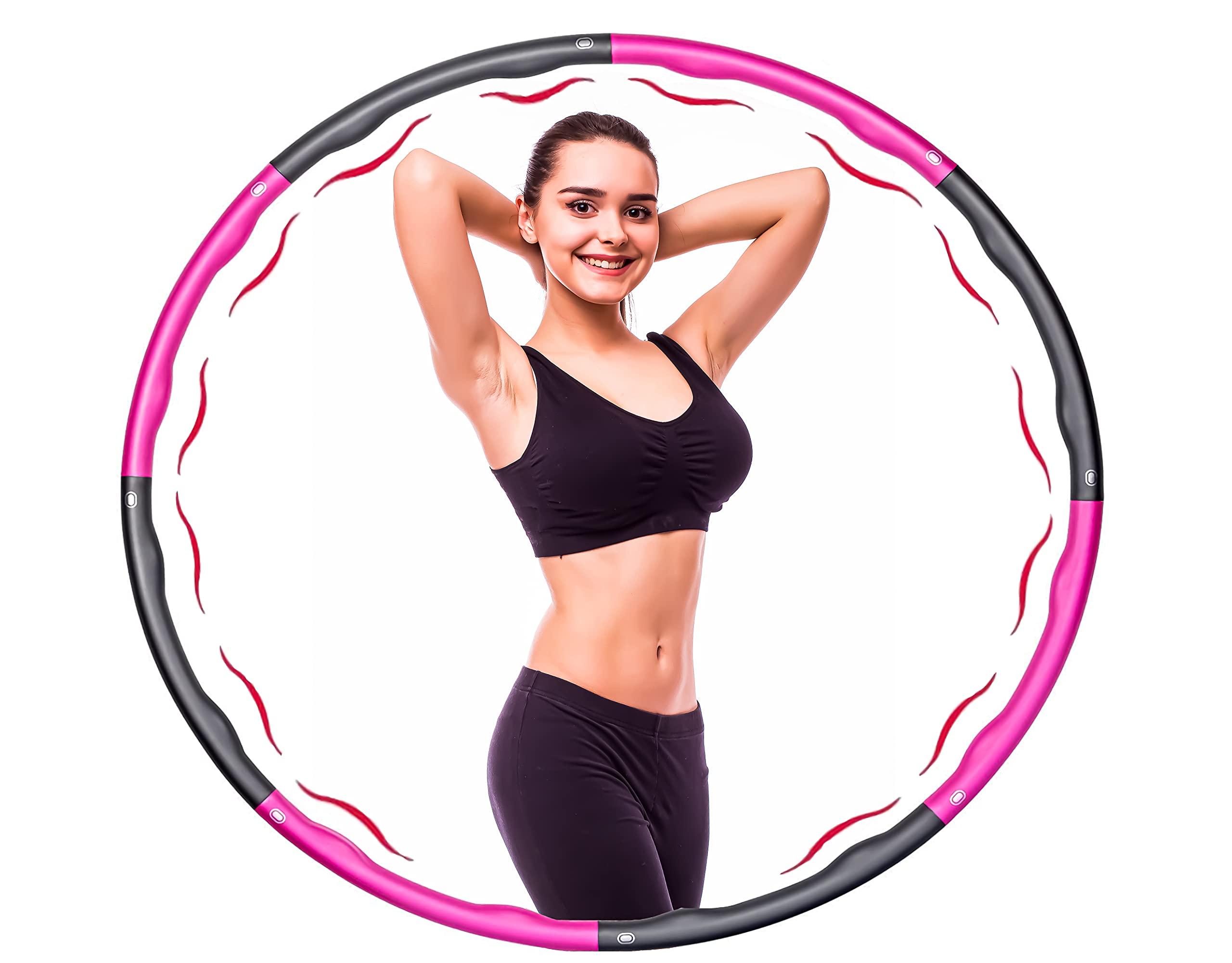 Queen Hula Hoop - Hula Hoop per adulti e bambini, per assorbire la cerimonia e il massaggio, 6-8 pezzi, per fitness, allenamento, addominali