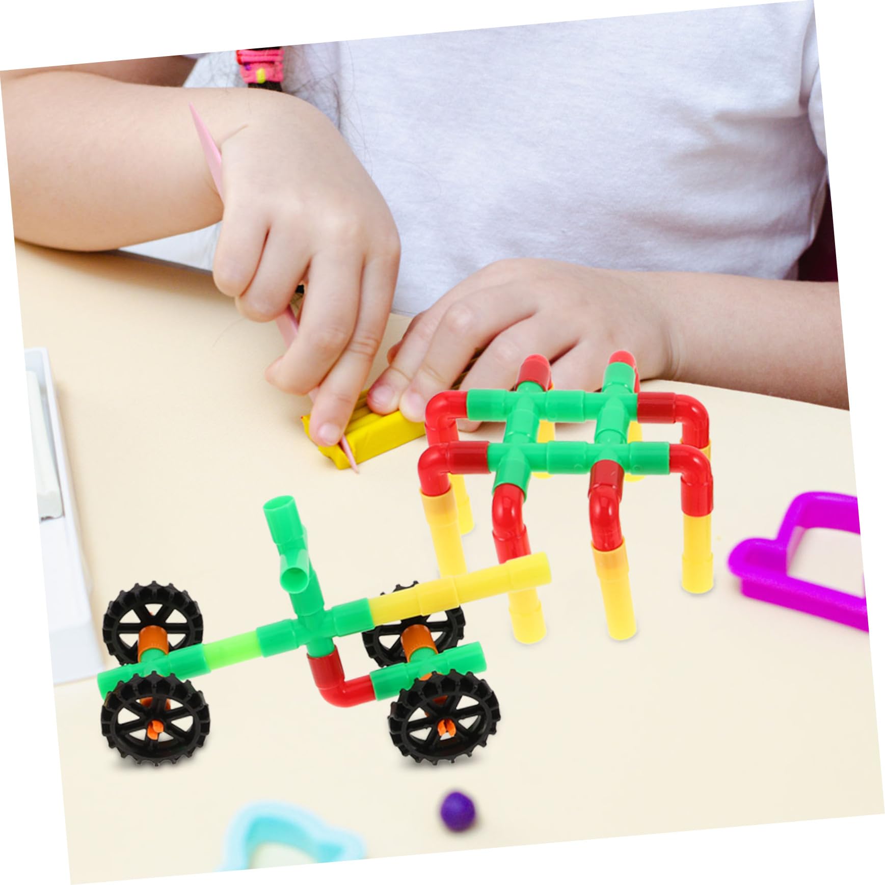 NOLITOY Rohrbausteine für Kleinkinder Steckbausteine mit Großen Bauteilen Pädagogisch Wertvolles Spielzeug für Frühe Kindheit Konstruktionsbausteine zum Zusammenbauen Lernspielzeug