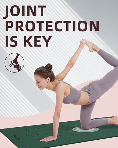 Miniatura 5 de YOTTOY Tapete de yoga, 72 x 32 x 13 pulgadas, extra ancho, antideslizante, para ejercicio, fitness, yoga, tapete ecológico de TPE para mujeres y