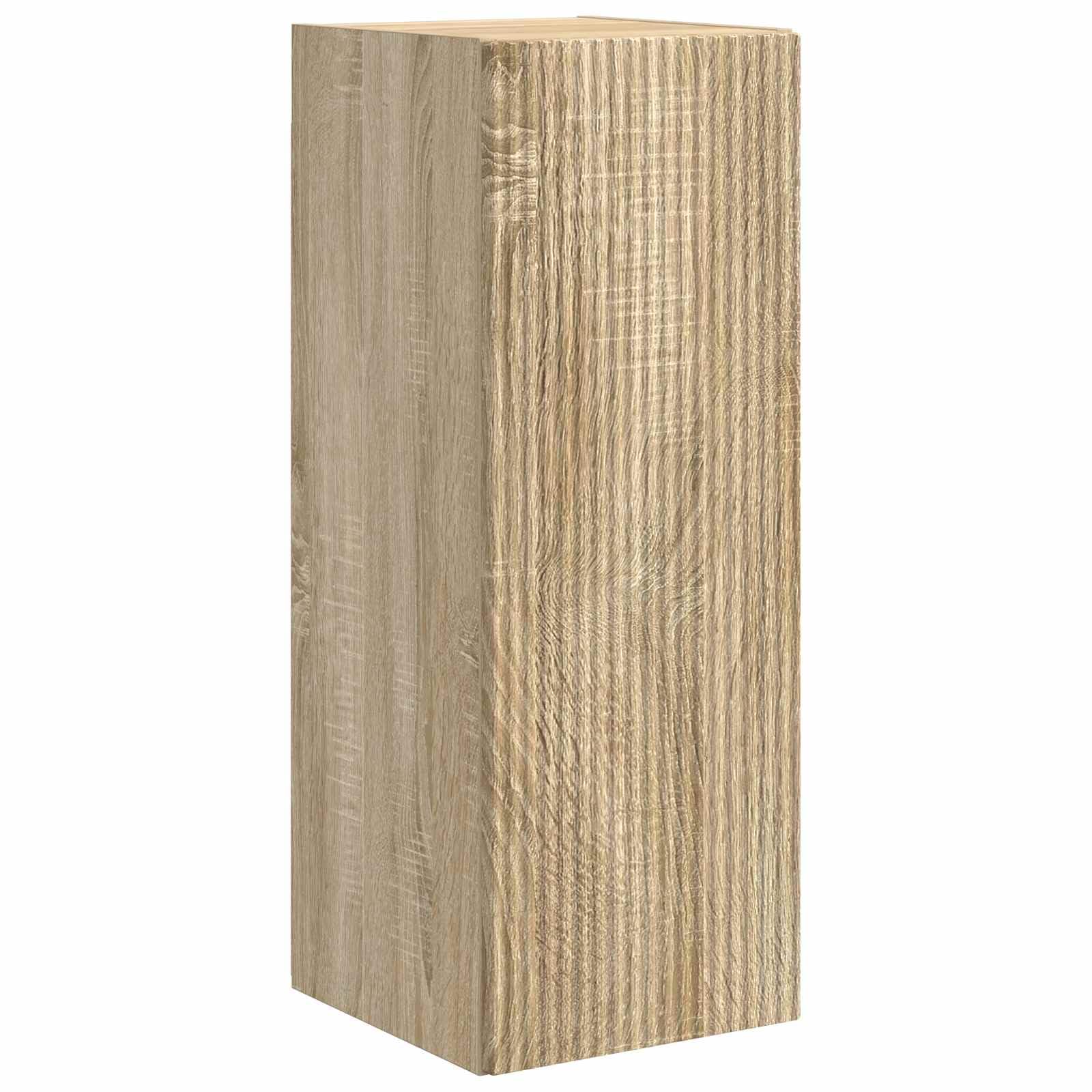 TV-Schrankset Wandmontiert 2-teilig Sonoma-Eiche Holzwerkstoff, Modernes Media-Center für Wohnzimmer, Elegantes Design mit Stauraum