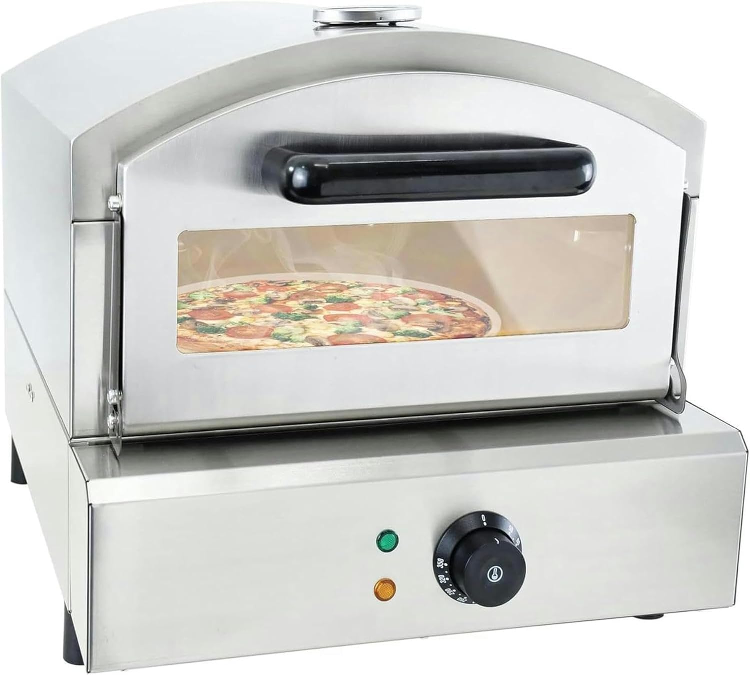 Commercial Countertop Pizza Ovens, 12 inch Electric Pizza Oven, with Baking Stone and Shelf, 0-350 °C Temperature Adjustment, for Restaurant Home Pizza Pretzels Baked Roast