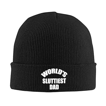帽子 mainstory beanie dark chocolate KLIUXBF World's Sluttiest Dad Beanie Men Slouchy Knit Skull