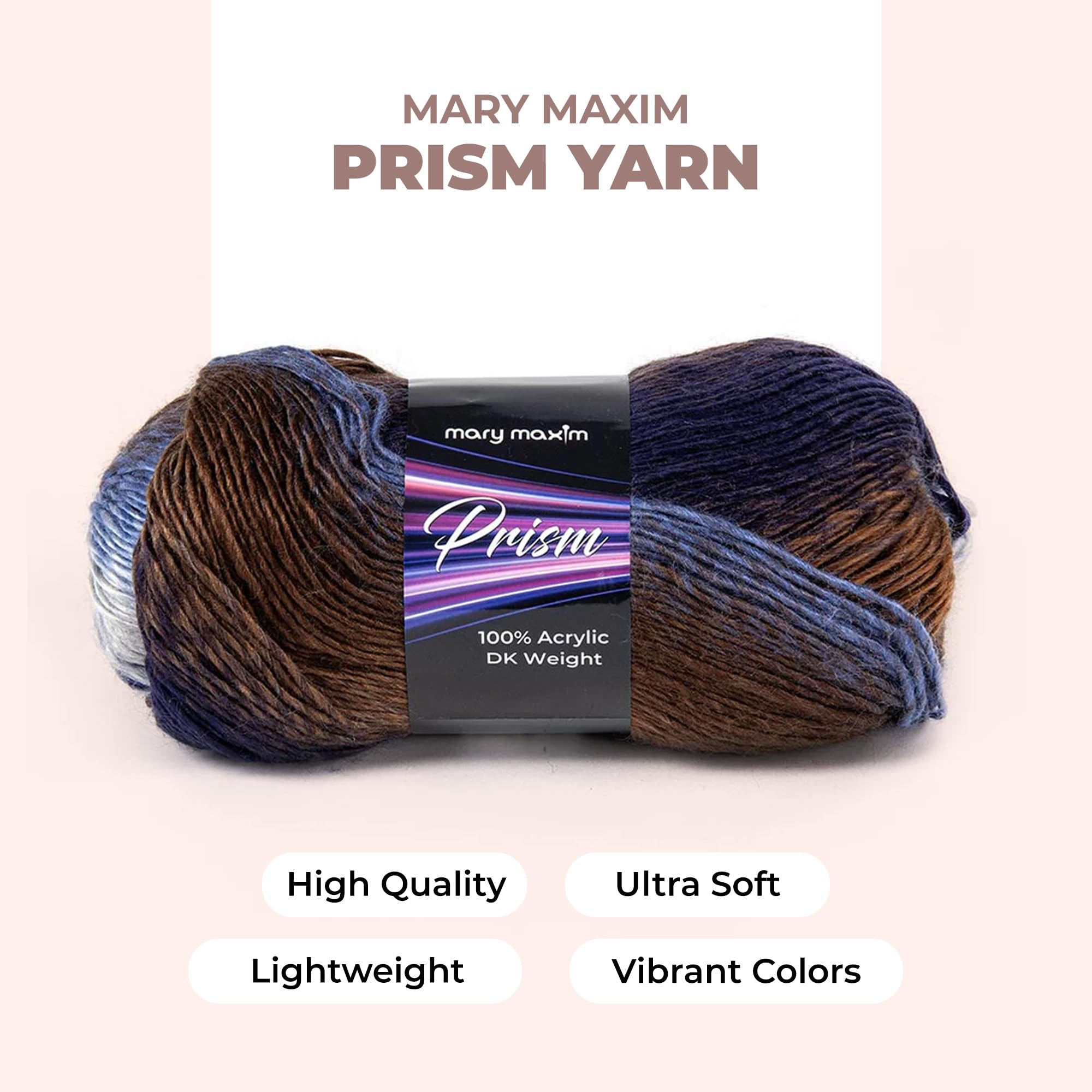 Amazon.com: Mary Maxim Prism Yarn, Acrylic Multicolor DK Yarn, 290