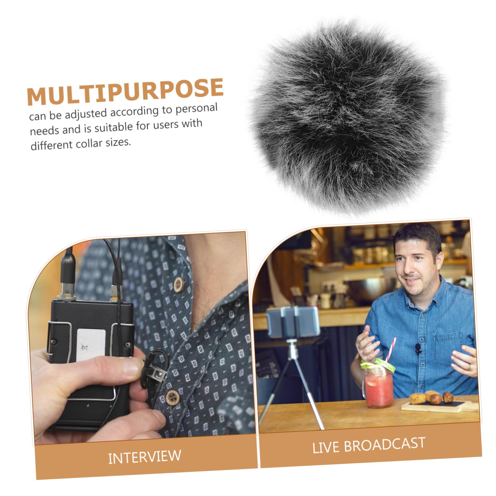 Toyvian Funda De Piel Prueba De Viento Protectora Para Micrófono Filtro Antipop De Pelo Sintético Para Uso Estudio o Grabación Funda Protectora Antiviento