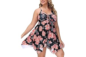 Flattering Swimdress for Curvy Women: Tummy Control Plus Size Skirtini Cover Up Swimsuit