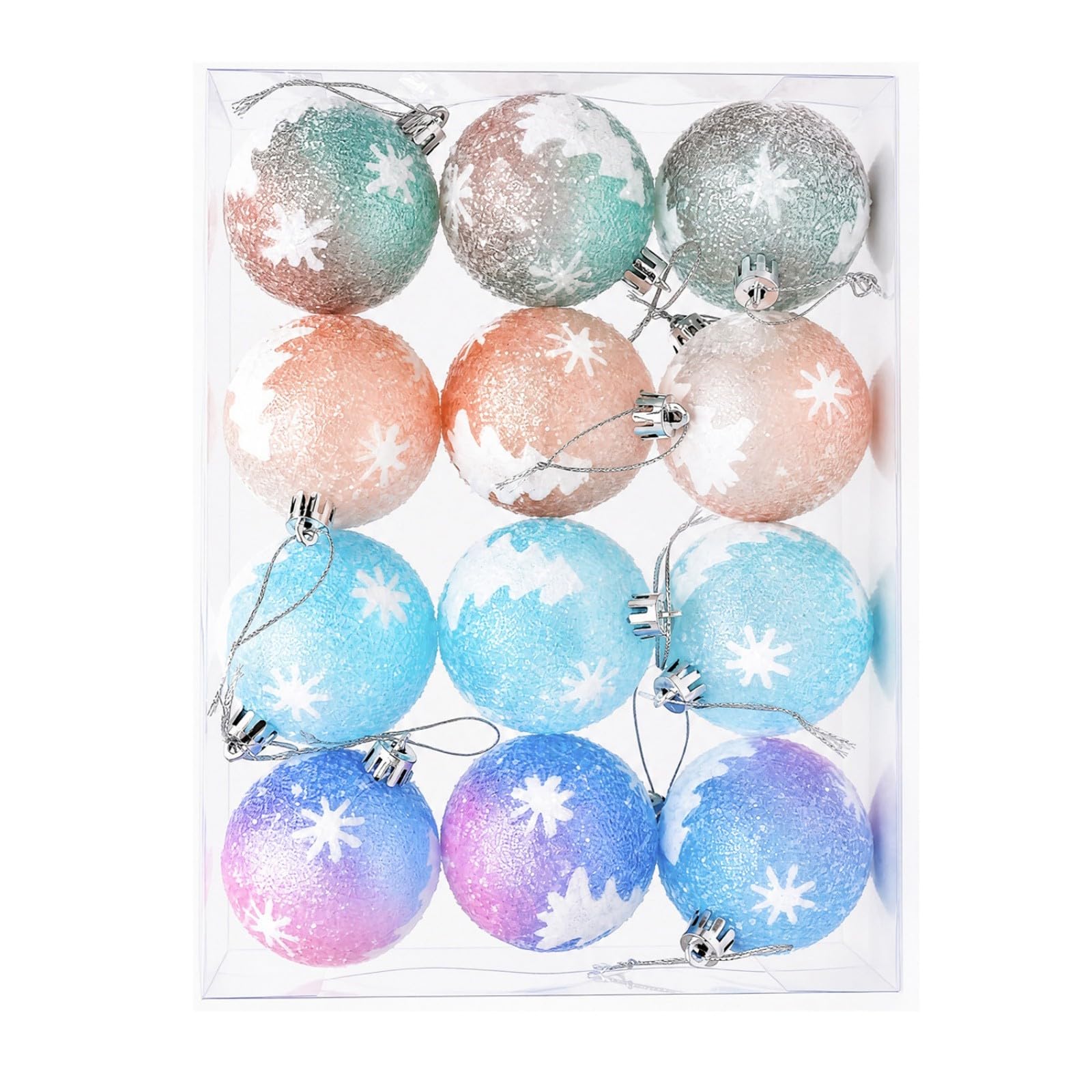 NVOQILIN 12Pcs Sturdy Christmas Decor Ball with Reflective Glittering Finish for Long Time Seasonal Use Christmas Decorations