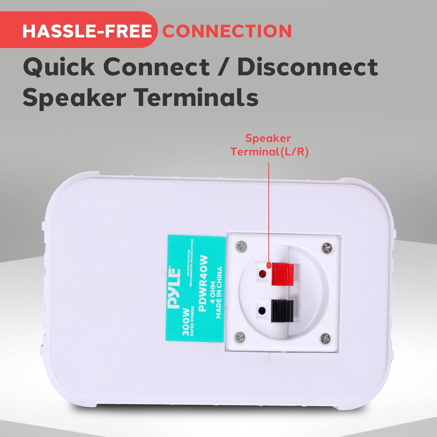 Pyle - Indoor / Outdoor Waterproof Speaker System - 5.25 Inch Pair of Weatherproof Wall/Ceiling Mounted Speakers with Heavy Duty Mesh Covers, 200 Watts RMS, Universal Mount - PDWR40W (White) - Image 4