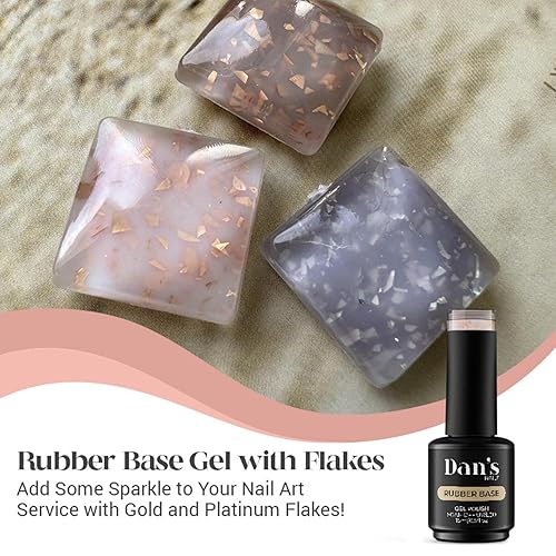 Miniatura 7 de Dan's Nails Capa de gel con base de goma de 0.5 fl oz de ballet rosa dorado  Lámpara UVLED para manicura rusa profesional