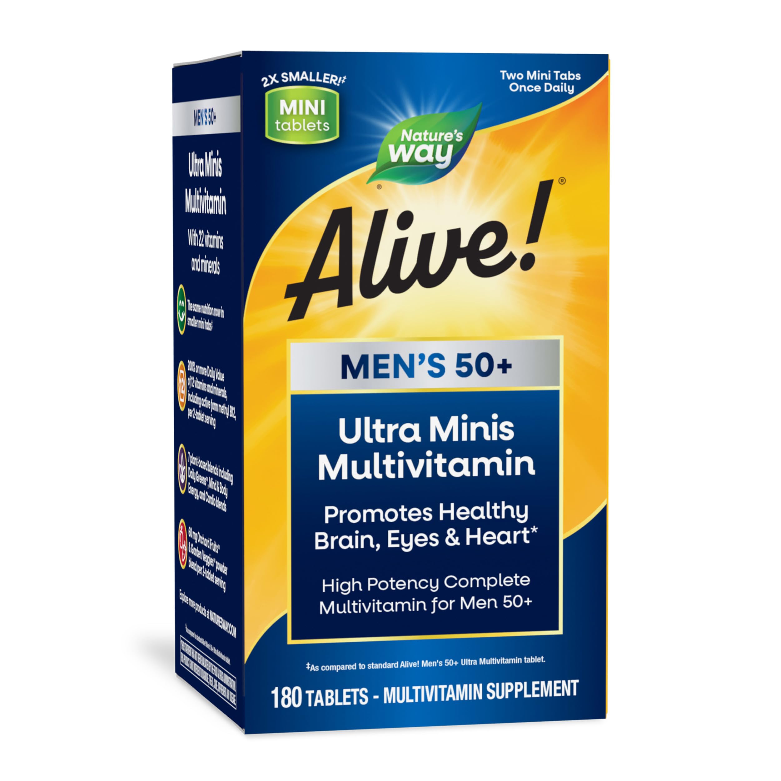 Nature's Way Alive! Men’s 50+ Ultra Minis Multivitamin, 180 Mini Tablets