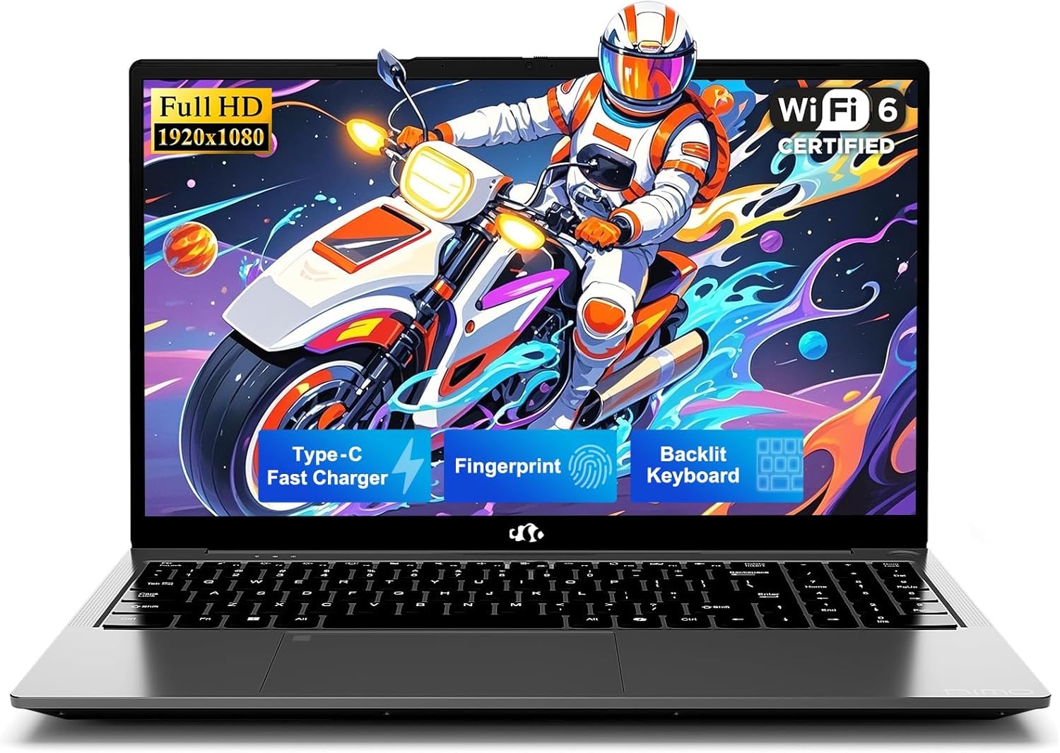 NIMO 15.6" FHD Laptop Computer, Intel Pentium N150 (Beat i3-1115G4, 4-Core Up to 3.6GHz), Laptop with Backlit Keyboard 65W GaN Type-C Fingerprint 16GB RAM 1TB SSD, for Home-Student and Business