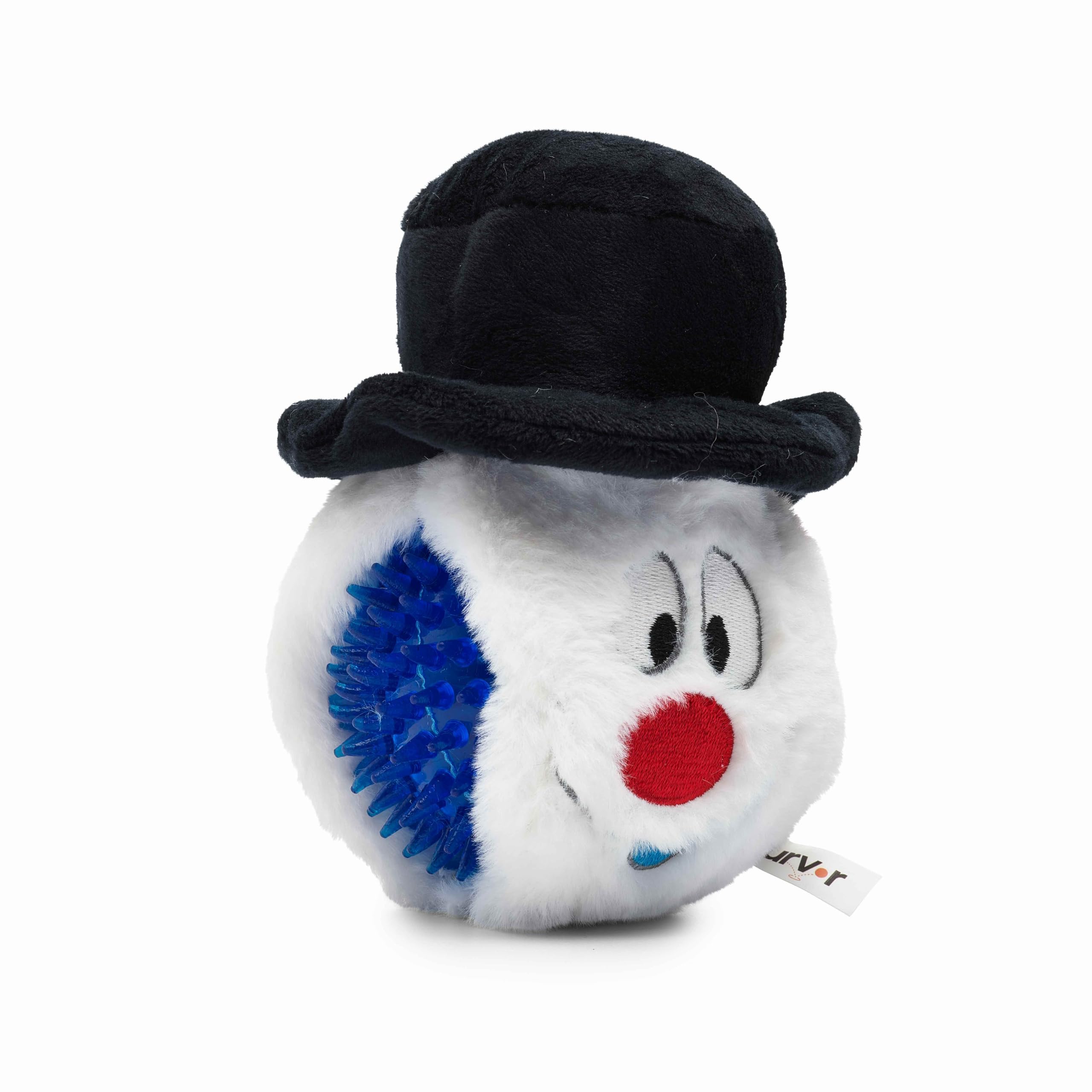 Flourish Pets 2 in 1 Christmas Multi-Layer Chew Toy for Active Dogs | Non-Toxic BPA Free Double Stitched Soft Fabric and Long-Lasting Dog Plush Toys - Snowman 3.5