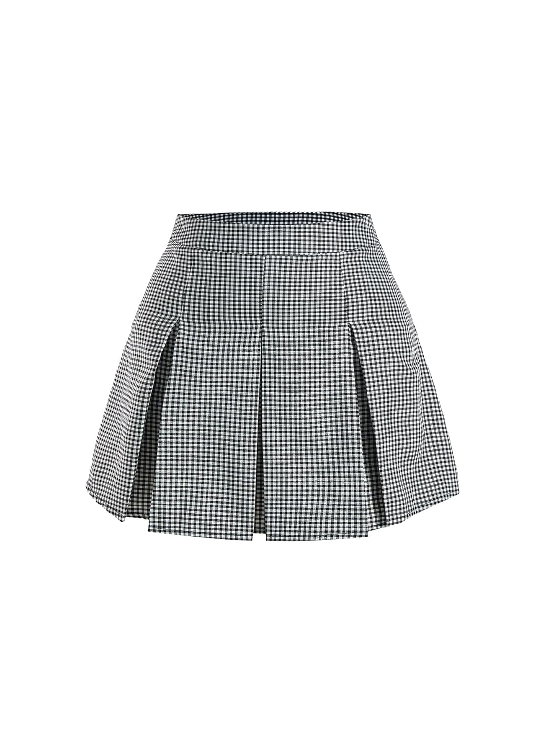 Womens Plaid Pleated Mini Skirt Elegant High Waisted A Line Flowy Dressy Casual Skirts