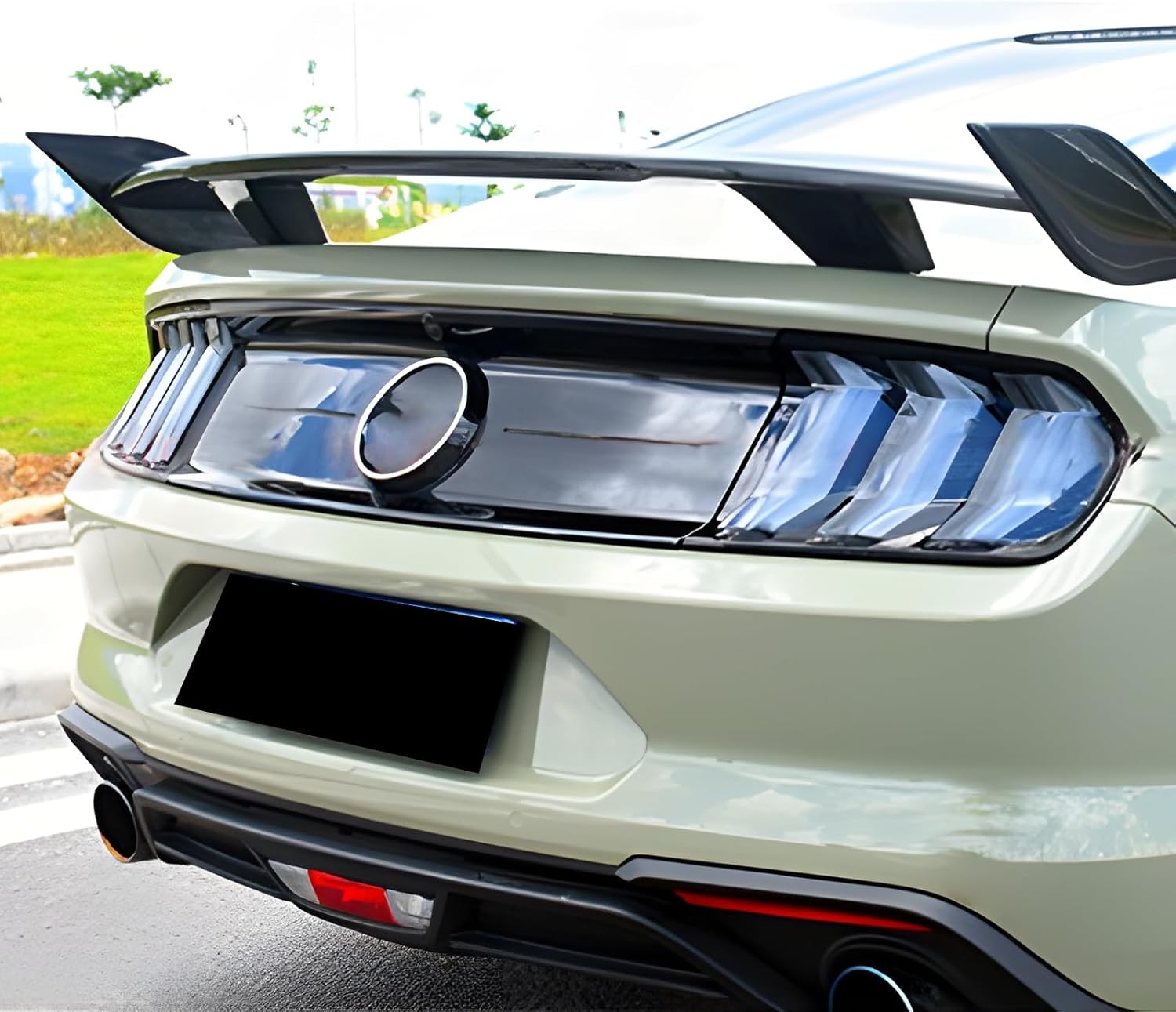 Carbon Fiber Rear Wing Spoiler Compatible with Mustang 2015-2022 Rear Trunk Lip Spoiler Wing Vehicle Body Styling Kit