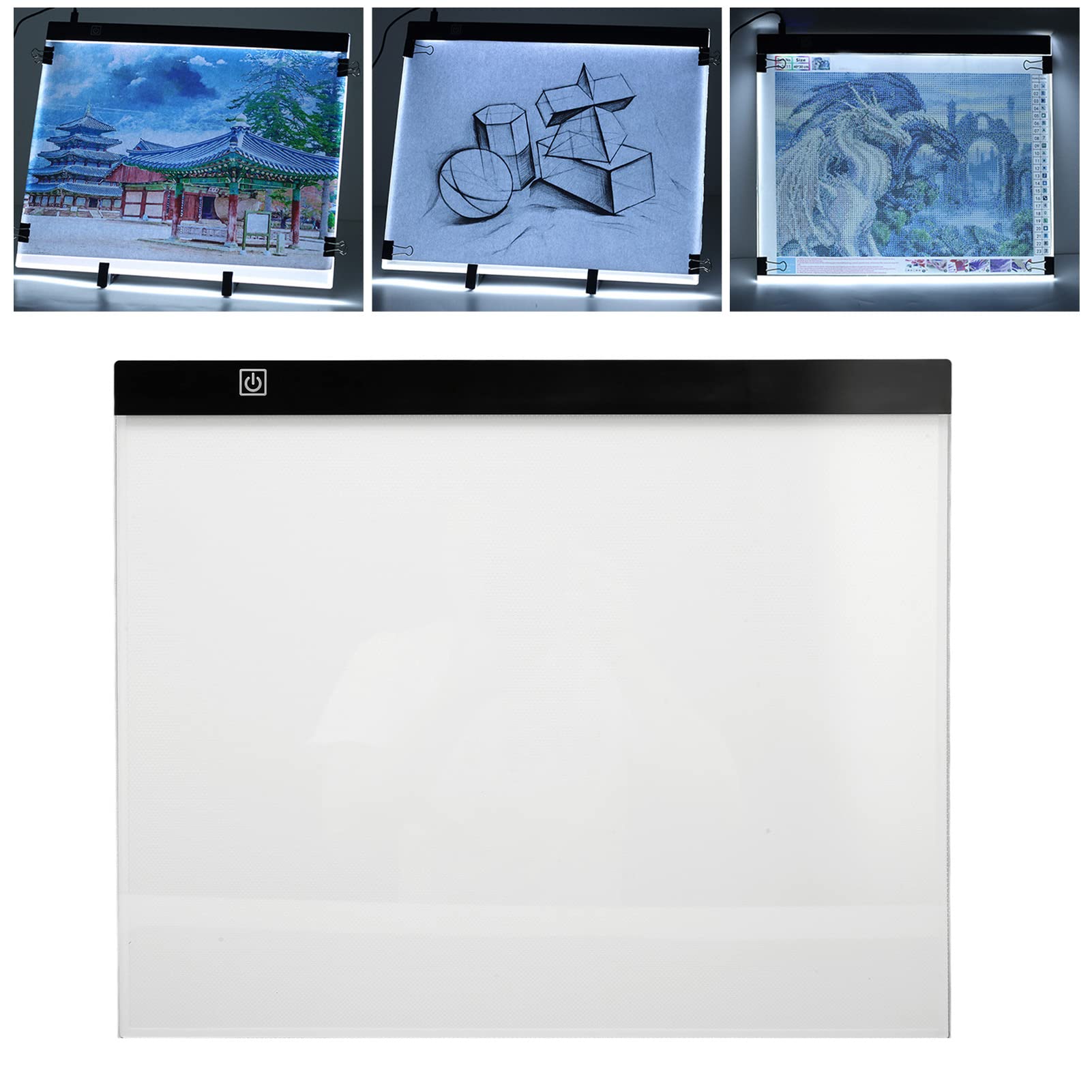 Tappetino Luminoso a LED A3, Tappetino da Disegno Ultrasottile Portatile da 12.000 K con 37 Perline LED, Tavolo Luminoso con Alimentazione USB Dimmerabile per Artisti, Disegno,