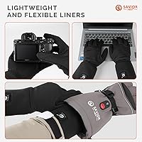 Vista 3 de SAVIOR HEAT Heated Glove Liners for Men Women, Rechargeable Battery Electric Heated Gloves, Winter Warm Glove Liners, Thin Gloves Riding Ski