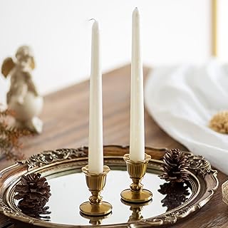 30 Brass Candle Holder Decor Ideas for Vintage Glam Vibes 9 Vintage Candlestick Candle Holders Brass - Romadedi Taper Gold Candle St...