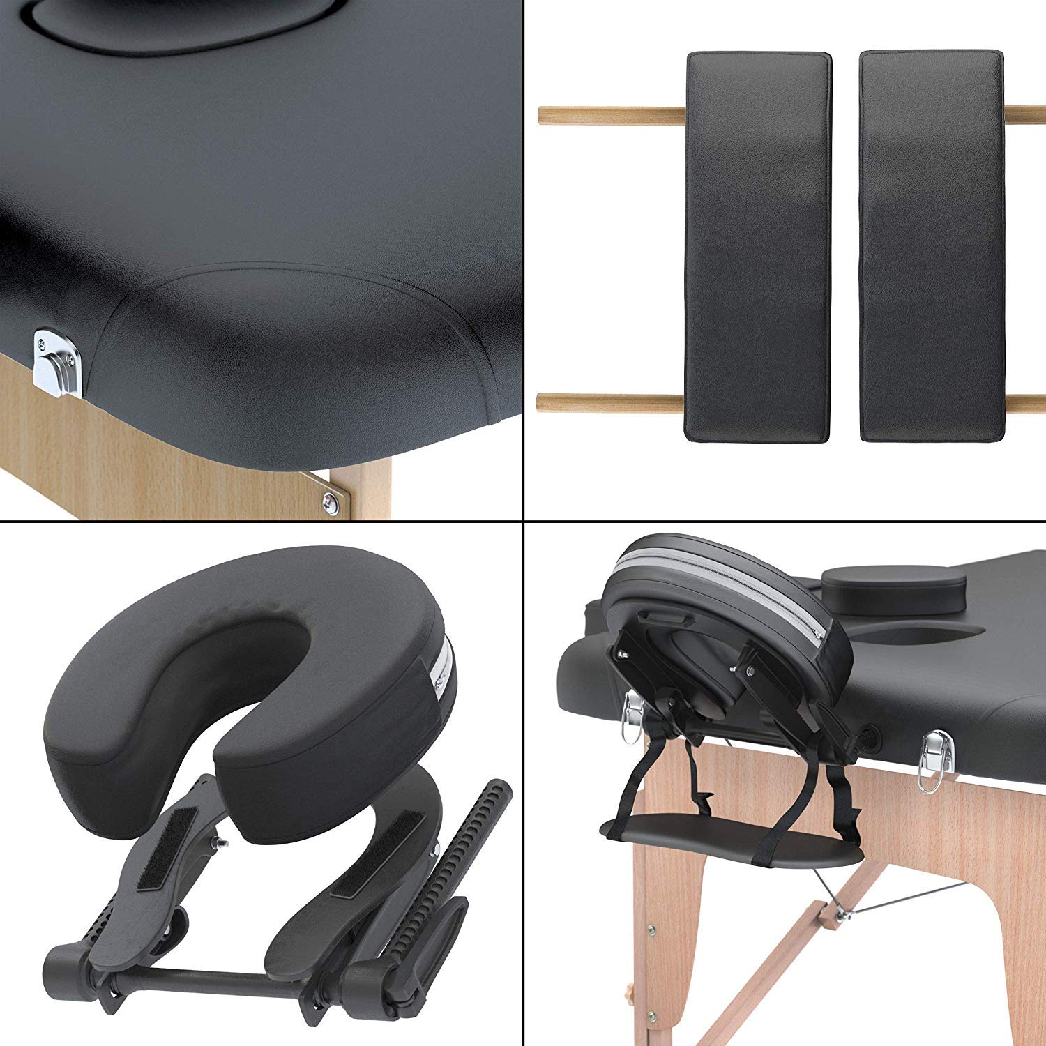 LETTINO MASSAGGIO PROFESSIONALE 3 ZONE IN LEGNO PORTATILE E PIEGHEVOLE COD-06