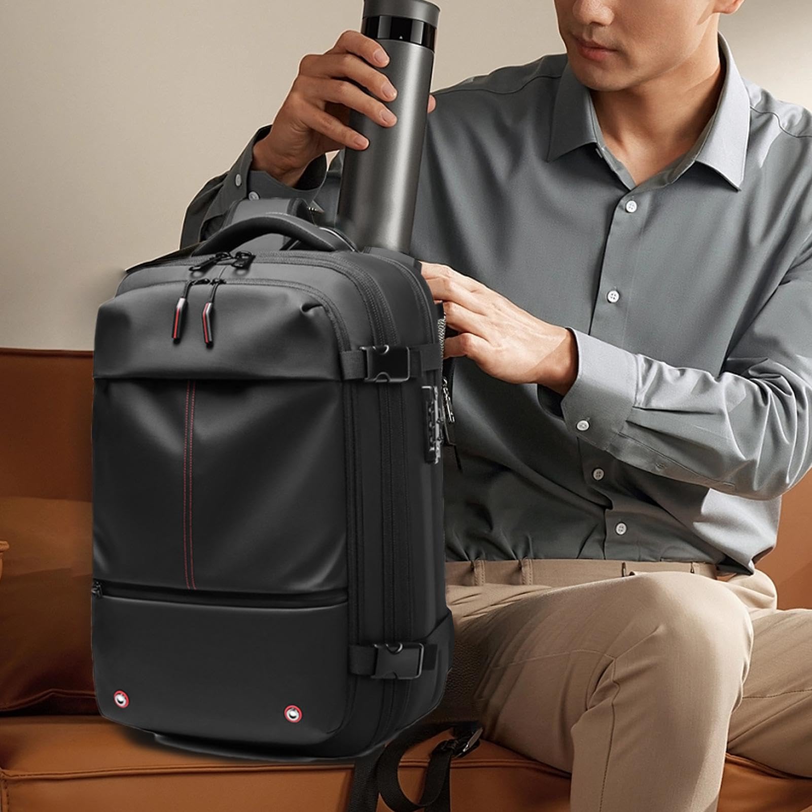 Generisch Mochila de vacío de aire, mochila de viaje al vacío - 60L expandible Airpack con compartimento para ordenador | Embalaje al vacío de tela Oxford, impermeable, separación en seco para