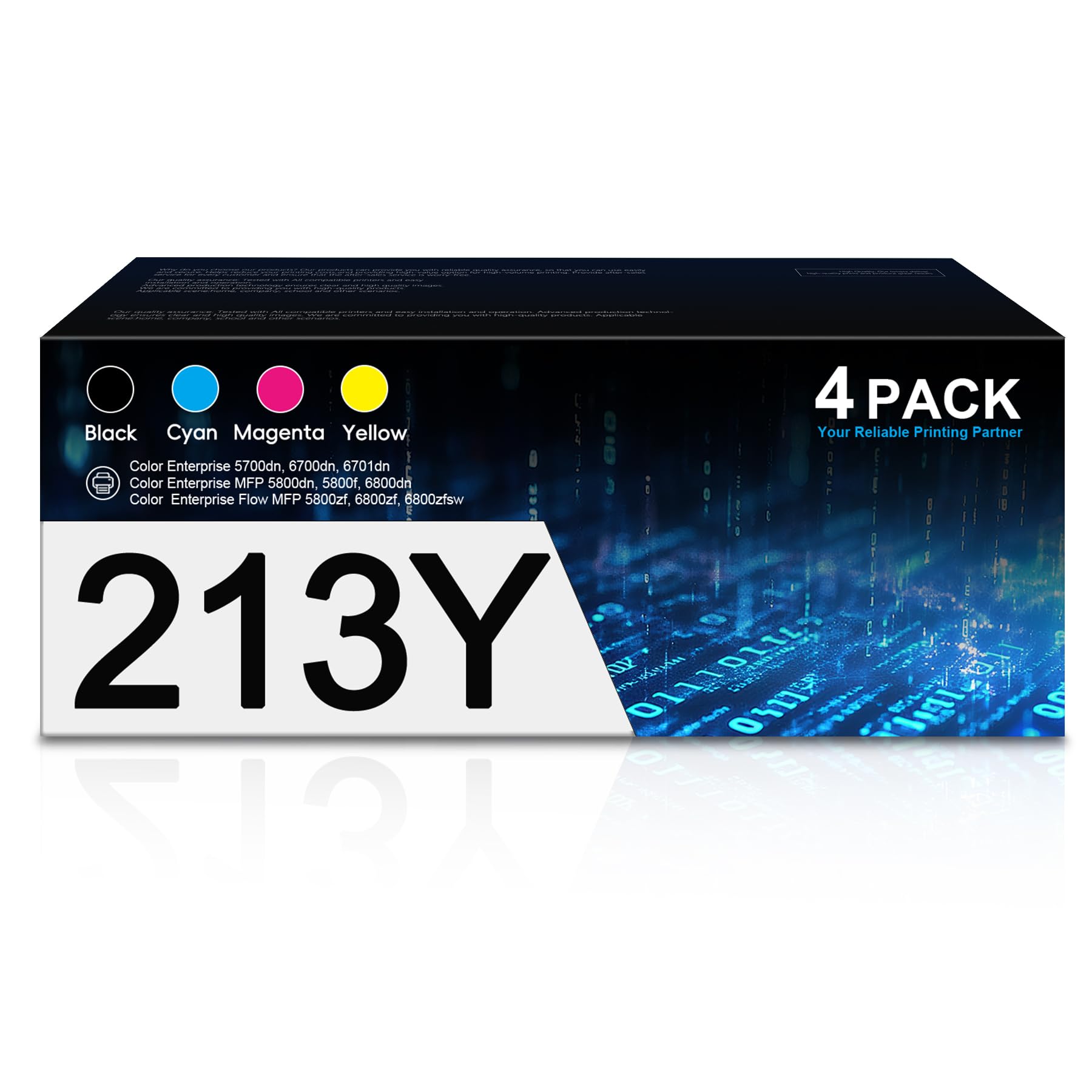 213Y Extra High Yield Toner Cartridge Replacement for HP 213A 213X 213Y W2130Y Toner Works Enterprise 5700 5800 6700 6701 6800 6801 Series Printer |