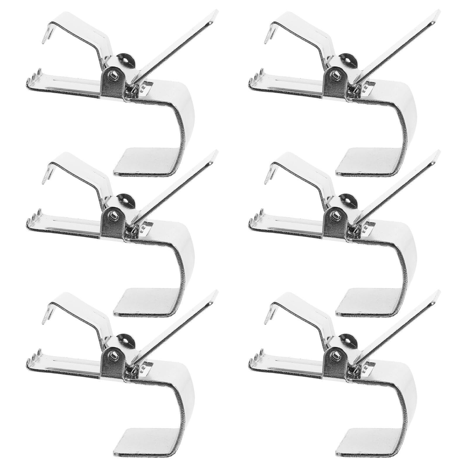 Clips de Acero Inoxidable Paquete de 6 Piezas SOLUSTRE para Cortinas y Alfombras Color Plata