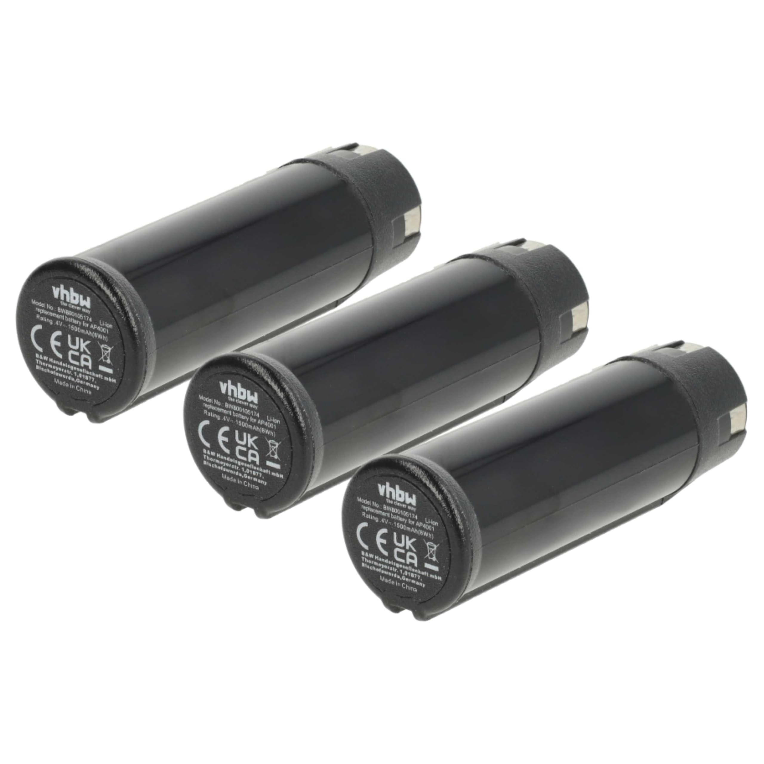 vhbw 3x akumulator zamiennik dla Ryobi AP4001 do narzędzi (1500 mAh, Li-Ion, 4 V)