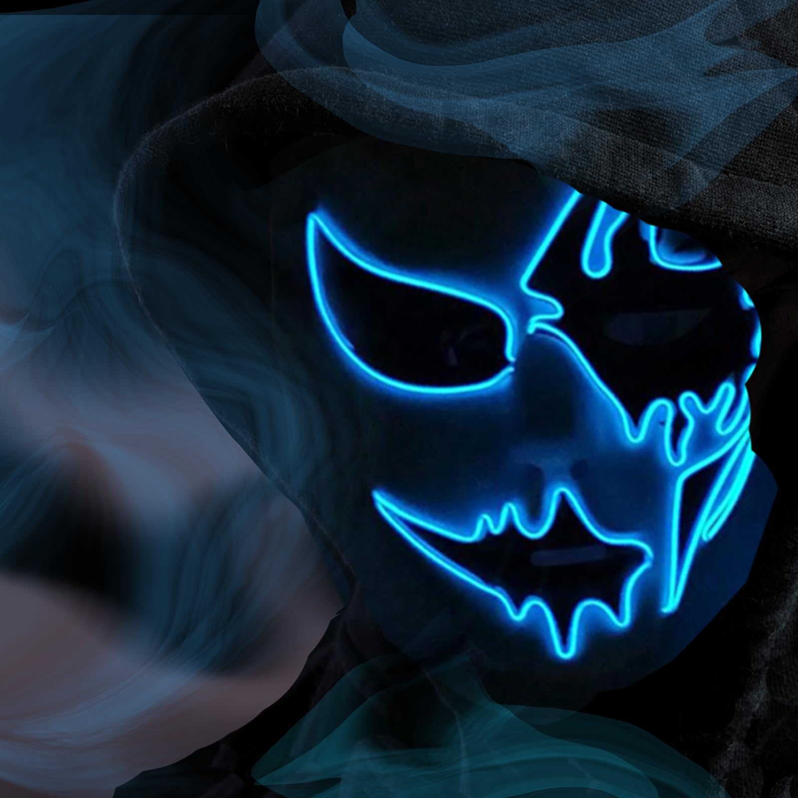 Wetufin Halloween Scary Purge Mask Led Light Up Mask Glow Couple Mask for Festival Party Gifts, Mask for Man Woman Adult