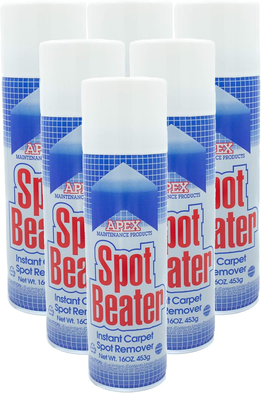 Spot Beater Instant Carpet Spot Remover for Fresh, Old & Stubborn Stains Such as Oil, Grease, Ink, Lipstick, Coffee, Pet Stains & More, 16 Oz, Pack of 6