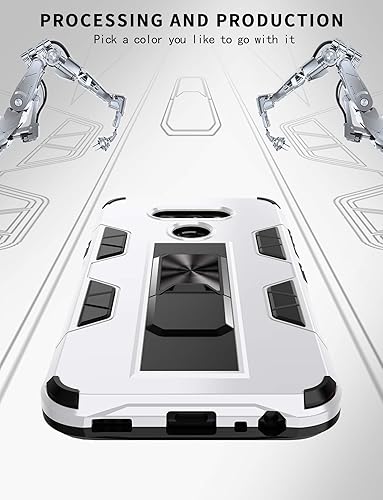 Miniatura 4 de Funda para LG Harmony 4 Premier Pro Plus LG K41 con soporte magnético, vidrio templado, híbrido, fuerte, a prueba de golpes, con labios elevados,