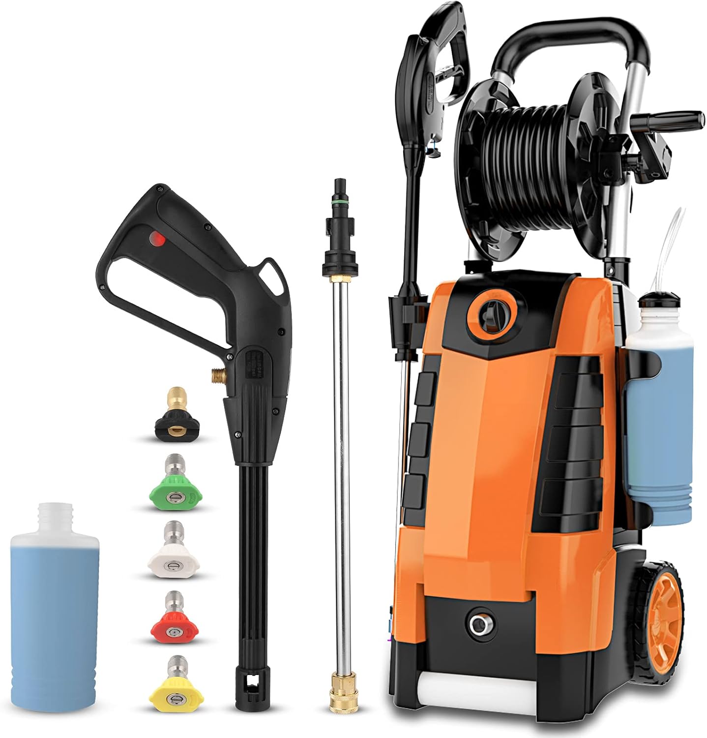 Super Sale 🛒 TEANDE Electric Pressure Washer 1.9GPM Electric Power Washer 1800W High Pressure Washer with Hose Reels (Brown) New Arrivals TEANDE Electric Pressure Washer 1.9GPM Electric Power Washer 1800W High Pressure Washer with Hose Reels (Brown)