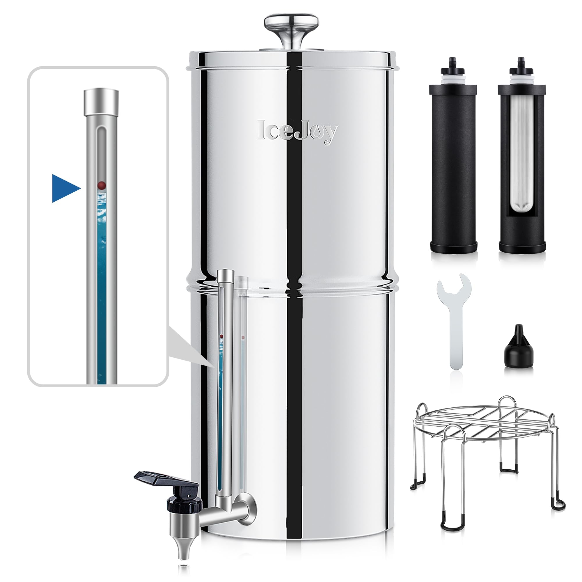 Photo 1 of IceJoy Ultra-Filtration Gravity Water Filter System, Stainless Steel Countertop Purifier, NSF/ANSI 42 Certified, 2.25G Carbon Block