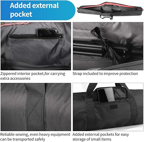 Miniatura 4 de HEMMOTOP Bolsa de transporte para trípode de 47 x 7 x 7 pulgadas, resistente con bolsa de almacenamiento y correa de hombro, bolsa de transporte