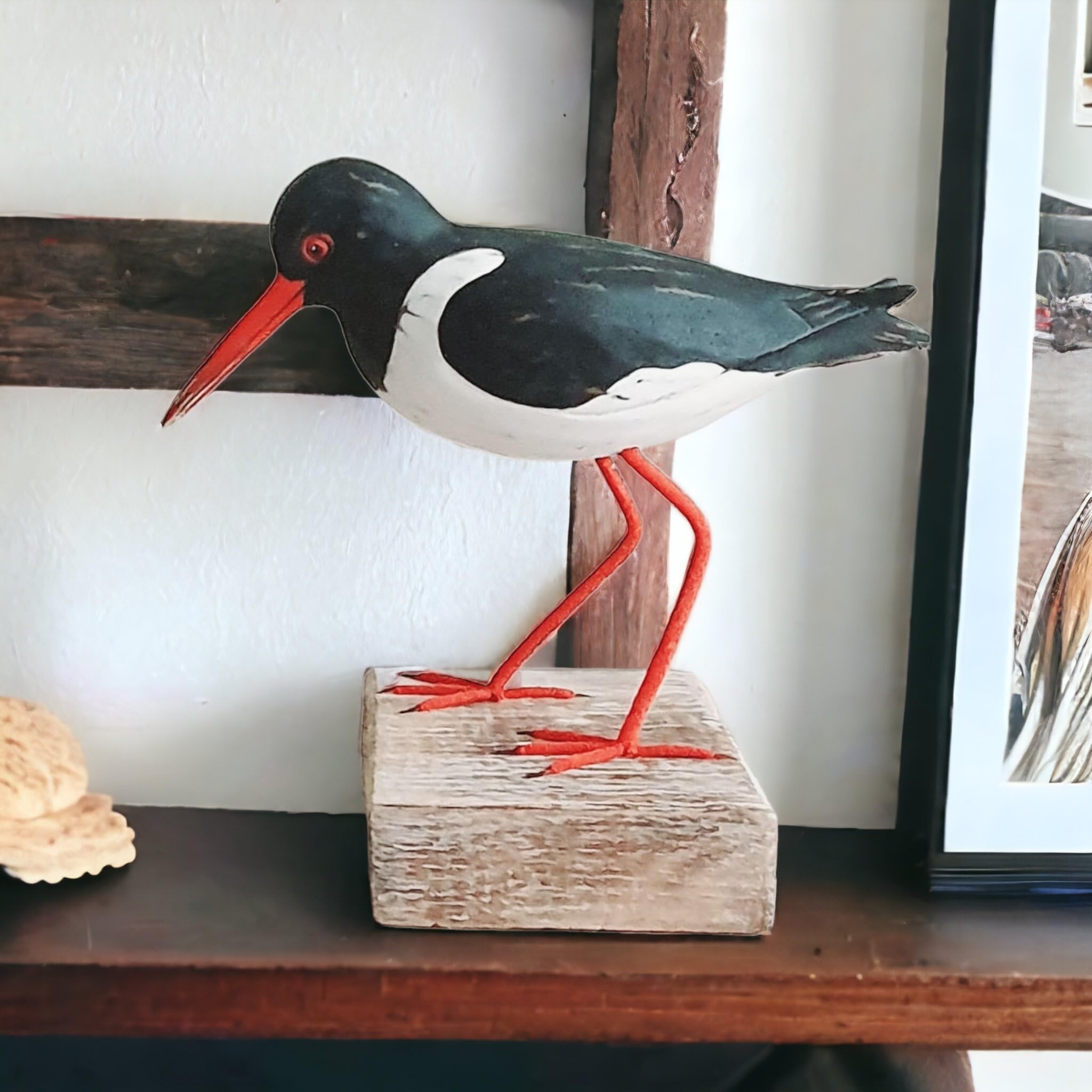 Handcrafted Wood Oystercatcher Figurine, Multicolor - Image 2
