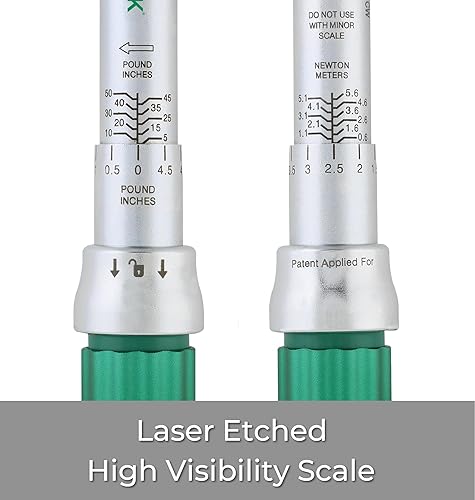 Miniatura 7 de Llave dinamométrica de bloqueo magnético de 14 pulgadas, acero de aleación, rango de 5-50 in-lb