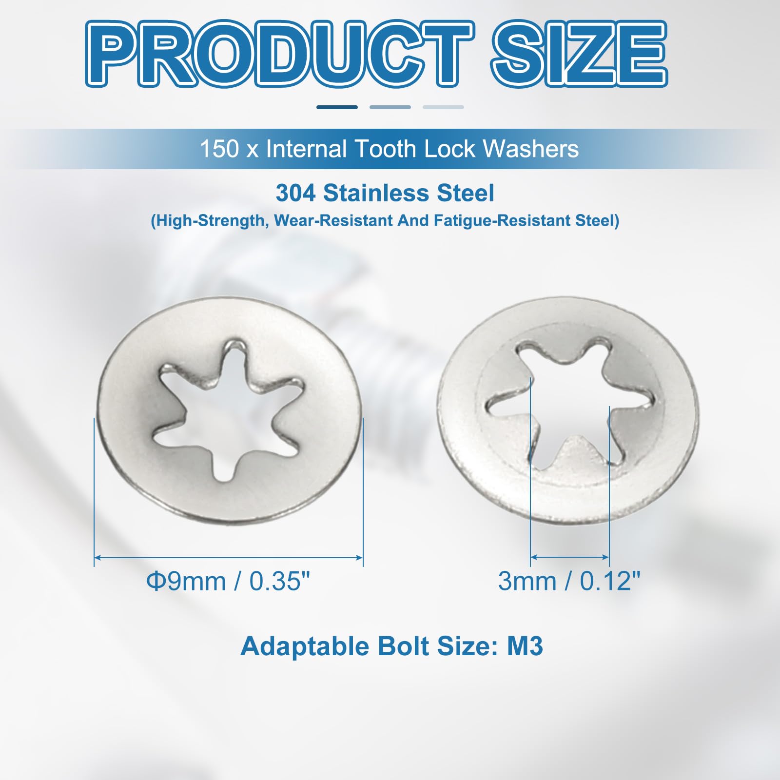 PATIKIL M3 Star Internal Tooth Lock Washers - Image 2