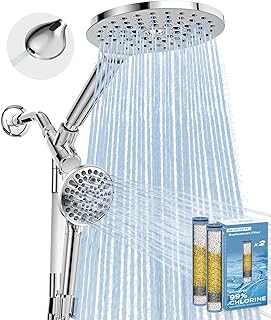 MakeFit Dual Filtered Rain Shower Head Combo, Handheld Shower Head with Adjustable Bar