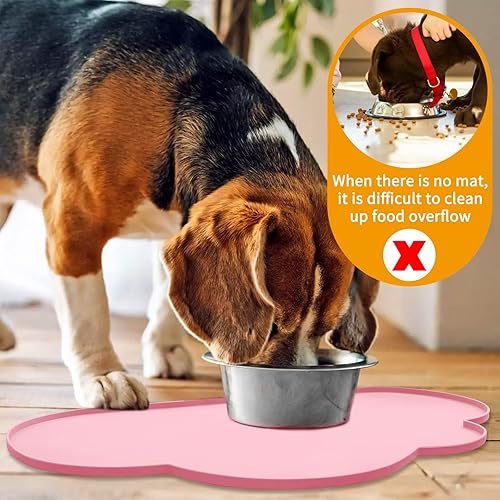 Miniatura 42 de Ptlom Mantel individual de silicona para perros y gatos, antideslizante, impermeable, para alimentos y agua, tapete para bandeja para cachorros