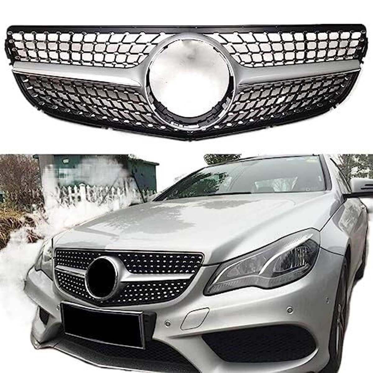 BXQDAM Front grille,Compatible with Mercedes-Benz E Class Coupe Cabriolet C207 Facelift E200-E500 2014-2016,Front grille parts
